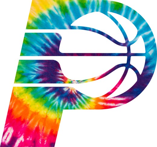 Indiana Pacers rainbow spiral tie-dye logo vinyl decal